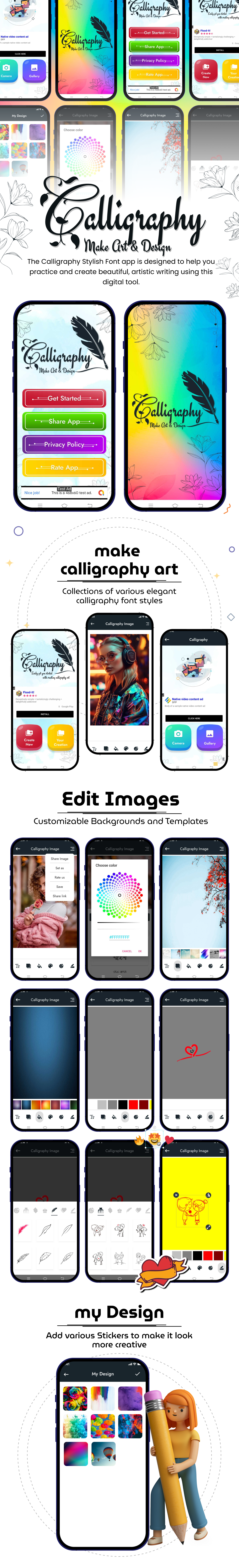 Calligraphy - Make Art & Design - Poster Maker - Logo maker - Android App - Admob - 1